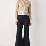 CAMELIA CONTRAST-BORDER CARDIGAN
