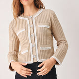 CAMELIA CONTRAST-BORDER CARDIGAN