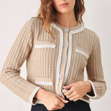 CAMELIA CONTRAST-BORDER CARDIGAN