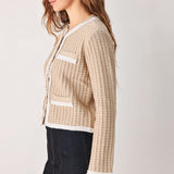 CAMELIA CONTRAST-BORDER CARDIGAN