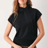 AMBERGLOW SOFT KNIT SCARF SWEATER KNIT TOP