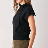 AMBERGLOW SOFT KNIT SCARF SWEATER KNIT TOP