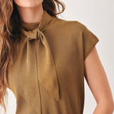 AMBERGLOW SOFT KNIT SCARF SWEATER KNIT TOP