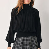 MACADAMIA DRAPED SWEATER KNIT TOP