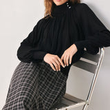 MACADAMIA DRAPED SWEATER KNIT TOP