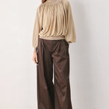 MACADAMIA DRAPED SWEATER KNIT TOP