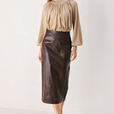 MACADAMIA DRAPED SWEATER KNIT TOP