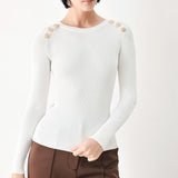 SOFT CREAM CLASSIC RIB SWEATER TOP