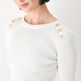 SOFT CREAM CLASSIC RIB SWEATER TOP
