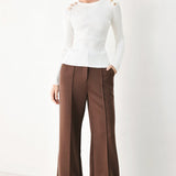 SOFT CREAM CLASSIC RIB SWEATER TOP