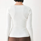 SOFT CREAM CLASSIC RIB SWEATER TOP