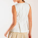 FIRST DATE WHITE WOVEN TOP