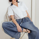 COASTAL COLLAR WOVEN CROP TOP