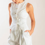 LOVE LETTERS WHITE WOVEN VEST