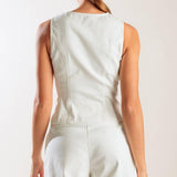 LOVE LETTERS WHITE WOVEN VEST