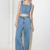 EVER SO SWEET LIGHT INDIGO DENIM TOP