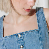 EVER SO SWEET LIGHT INDIGO DENIM TOP