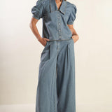 ETERNAL SUNSHINE CHAMBRAY DENIM TOP