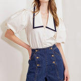LETTERS TO SUMMER WOVEN TOP