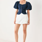 NEVER ORDINARY WHITE WOVEN TOP