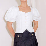 NEVER ORDINARY WHITE WOVEN TOP