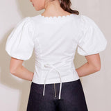 NEVER ORDINARY WHITE WOVEN TOP