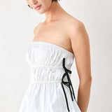 BEACH CLUB WOVEN STRAPLESS TOP