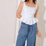 IN THIS MOMENT WHITE WOVEN TOP