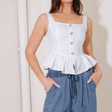 IN THIS MOMENT WHITE WOVEN TOP