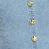 ANGEL WINGS AND CHAMOMILE DENIM TOP
