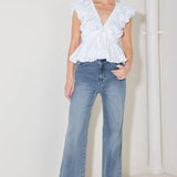 SCARLET COUNTRY GIRL WOVEN TOP
