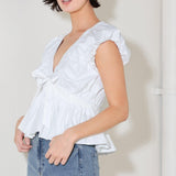 SCARLET COUNTRY GIRL WOVEN TOP
