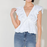 SCARLET COUNTRY GIRL WOVEN TOP