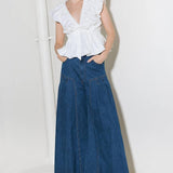 SLOW DOWN IN WHITE WOVEN TOP
