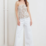 CAFE SOCIETY LOOK WOVEN LACE TOP
