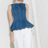 ENDURING SPARK BLUE DENIM TOP