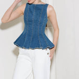 ENDURING SPARK BLUE DENIM TOP