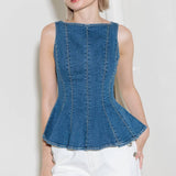 ENDURING SPARK BLUE DENIM TOP