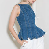 ENDURING SPARK BLUE DENIM TOP