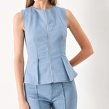 LUNA FLARE WOVEN TOP