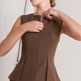 MONDAY FLOW BROWN WOVEN TOP