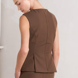 MONDAY FLOW BROWN WOVEN TOP