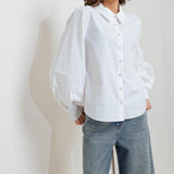 WHITE NOISE SOLID WOVEN TOP