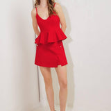 MELTED MARSHMALLOW RED WOVEN CAMI TOP