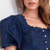 SCALLOP KISS WOVEN TOP
