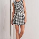 MONA CHECK TWEED VEST
