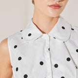 CAFÉ NOIR POLKA WOVEN TOP