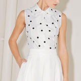CAFÉ NOIR POLKA WOVEN TOP