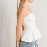 SUBTLE DRAMA WOVEN TOP