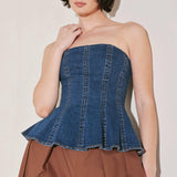 POWER PLAY DENIM TOP